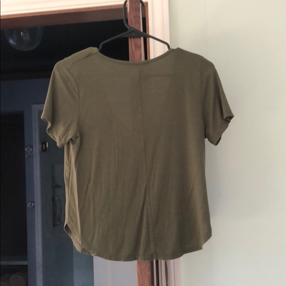 F21 green lace up top, size medium - Picture 5 of 5